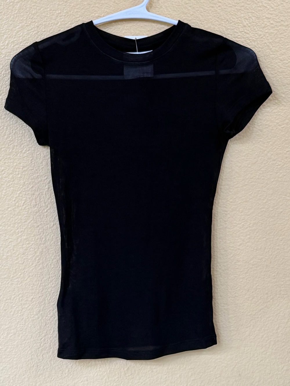 NWT! Paris Georgia Elemental Sheer Baby Tee Black Small - Picture 4 of 8